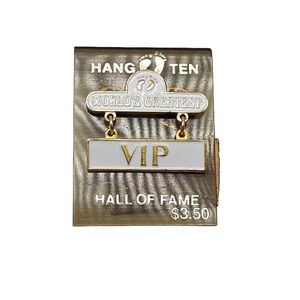 Hang Ten World's Greatest VIP Hall of Fame Footprints Lapel Brooch Pin Vintage